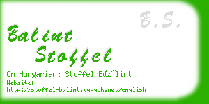 balint stoffel business card